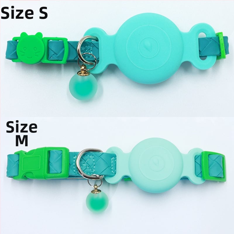 Carcasă localizator AirTag pentru zgarda animalelor de companie - husă din silicon impermeabil, țesătură PU piele, urmărire zgardă pisică, anti-pierdere