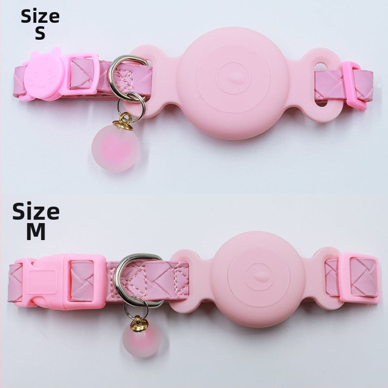 Carcasă localizator AirTag pentru zgarda animalelor de companie - husă din silicon impermeabil, țesătură PU piele, urmărire zgardă pisică, anti-pierdere