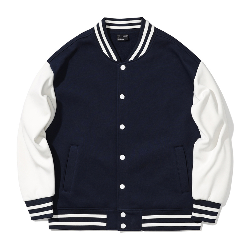 Drop-shoulder baseball kabát szabott munkaruházathoz sportcsapatoknak, hímzéssel, laza szabás, 80% poliészter külső, poliészter bélés, tél 2020