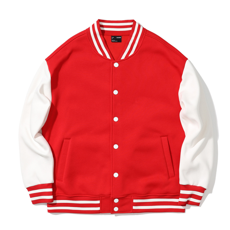 Drop-shoulder baseball kabát szabott munkaruházathoz sportcsapatoknak, hímzéssel, laza szabás, 80% poliészter külső, poliészter bélés, tél 2020
