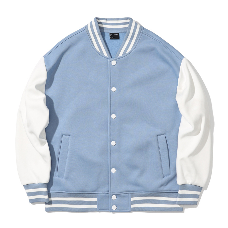 Drop-shoulder baseball kabát szabott munkaruházathoz sportcsapatoknak, hímzéssel, laza szabás, 80% poliészter külső, poliészter bélés, tél 2020