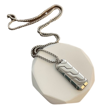 Дълга огърлица от титиева стомана с шестоъгълен модел на гума, геометричен дизайн, корейски стил, унисекс