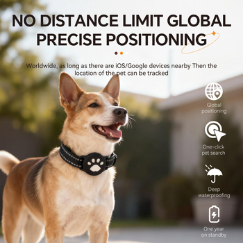 Локатор за каишка на домашни любимци, съвместим с Airtag – модел F23, Bluetooth, водоустойчив, GPS позициониране