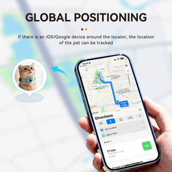 Локатор за каишка на домашни любимци, съвместим с Airtag – модел F23, Bluetooth, водоустойчив, GPS позициониране
