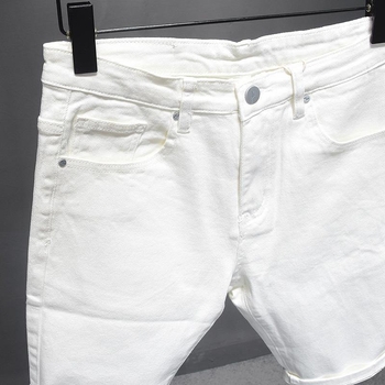 Muške traper kratke hlače – uskog kroja, do koljena, elastični pamuk miks, casual stil