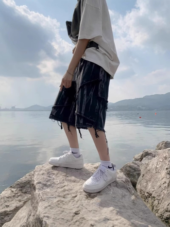 Tie-dye muške traper šorceve, pamuk, ljeto 2025, ravni kroj, hip-hop stil