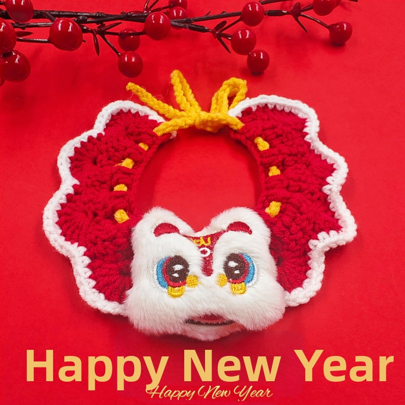 Κολάρο-φουλάρι για κατοικίδια (γάτες και σκύλοι) – Μοντέλο με καρτούν μοτίβο, Χειροποίητο crochet, Ακρυλικό υλικό, Τέσσερις εποχές, Κεντημένες λεπτομέρειες