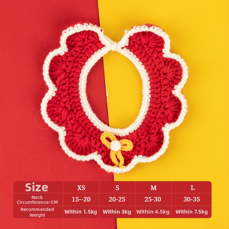 Κολάρο-φουλάρι για κατοικίδια (γάτες και σκύλοι) – Μοντέλο με καρτούν μοτίβο, Χειροποίητο crochet, Ακρυλικό υλικό, Τέσσερις εποχές, Κεντημένες λεπτομέρειες