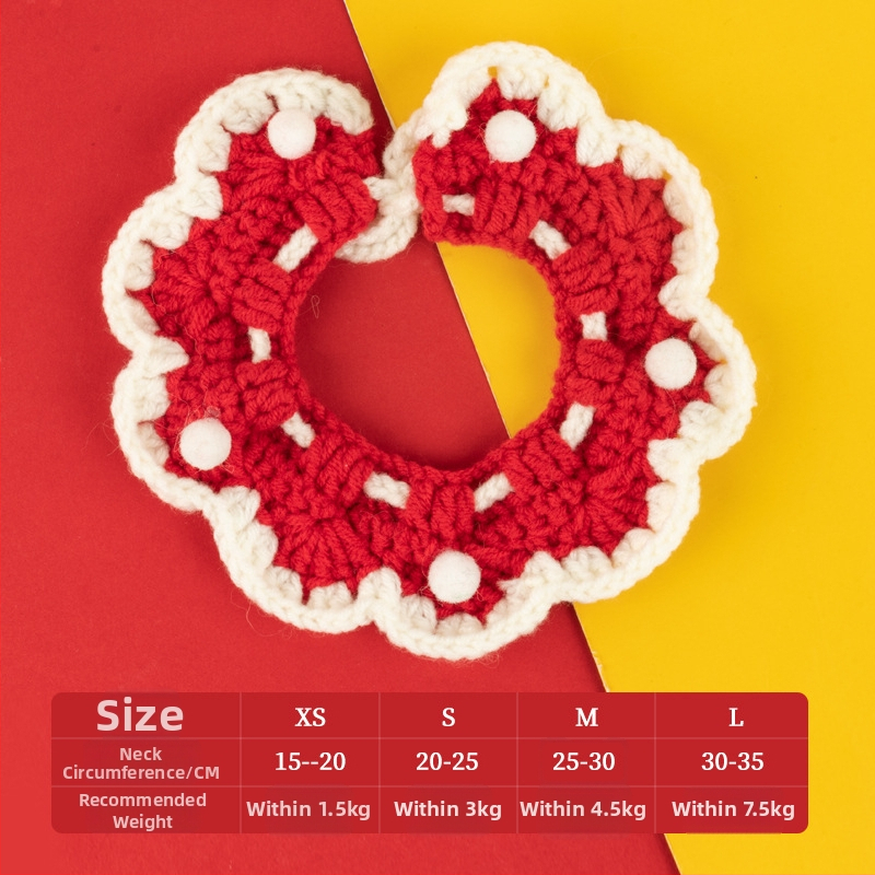 Κολάρο-φουλάρι για κατοικίδια (γάτες και σκύλοι) – Μοντέλο με καρτούν μοτίβο, Χειροποίητο crochet, Ακρυλικό υλικό, Τέσσερις εποχές, Κεντημένες λεπτομέρειες