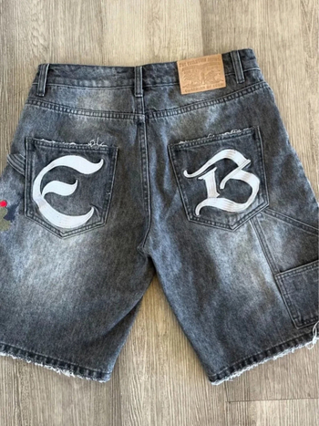 Denim šorc - ravni kroj, hip-hop stil ( Poliester tkanina, Cowboy tkanina, mikro-bounce elastičnost)