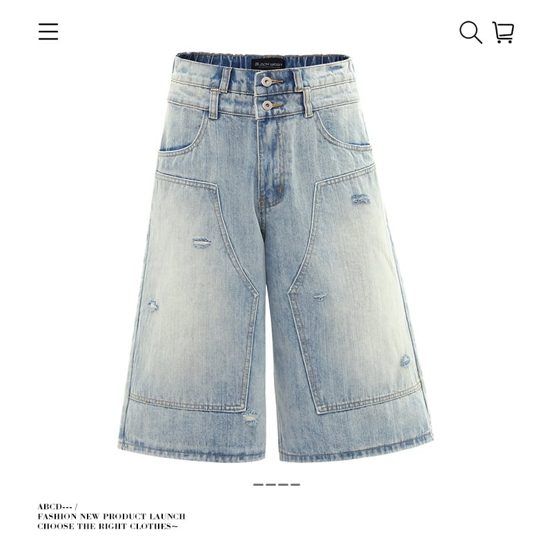 Uniszex farmernadrág, laza szabású, distressed dizájn, pamut, nyár