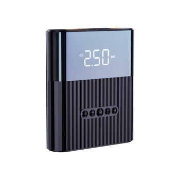 Automobilska pumpa za zrak s ugrađenim izvorom napajanja i starterom, digitalni zaslon, USB punjenje, osvjetljenje i manometar za tlak u gumama, 12V DC, 120W, 25 L/min
