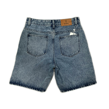 Catherine Muške ljetne traper šorceve s izvezenim motivom, srednji pojas, ravni kroj, zip, pamuk denim