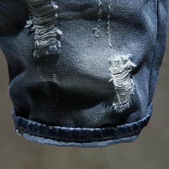 Denim šorc s japanskim retro stilom, ravni kroj, srednji pojas, lagani Modal materijal s krznom kunića