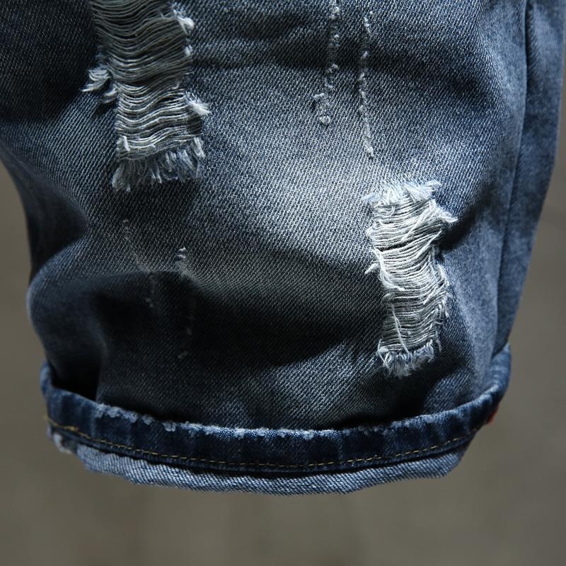 Denim šorc s japanskim retro stilom, ravni kroj, srednji pojas, lagani Modal materijal s krznom kunića