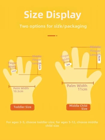 Mănuși de unică folosință pentru copii, PE transparente, de calitate alimentară, groase, pentru pictură și activități în grădiniță