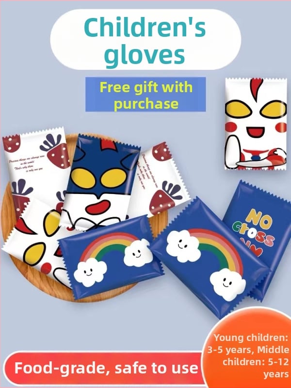 Mănuși de unică folosință pentru copii, PE transparente, de calitate alimentară, groase, pentru pictură și activități în grădiniță