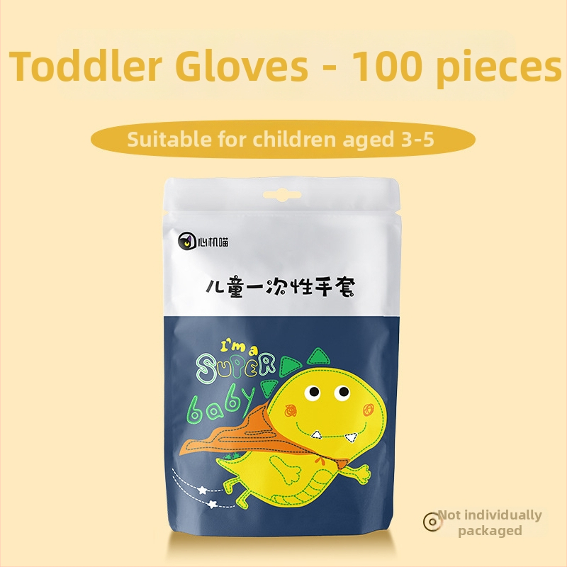 Mănuși de unică folosință pentru copii, PE transparente, de calitate alimentară, groase, pentru pictură și activități în grădiniță