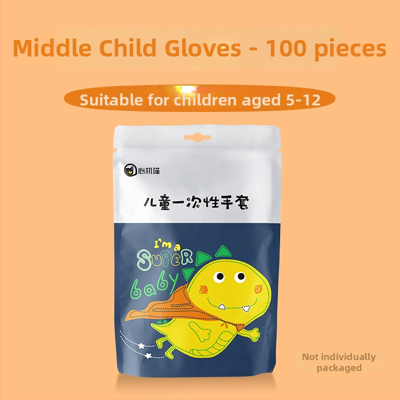 Mănuși de unică folosință pentru copii, PE transparente, de calitate alimentară, groase, pentru pictură și activități în grădiniță