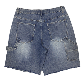 Férfi farmer denim rövidnadrág - mosott, kopott hatás, Rhinestone Hotfix, egyenes szabás, öt hüvelykes hossz, Wolverine