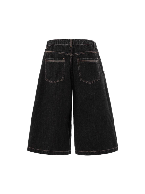 Unisex kratke džins šorceve, cropped kroj, retro dizajn inspiriran machetom, široki ležerni kroj