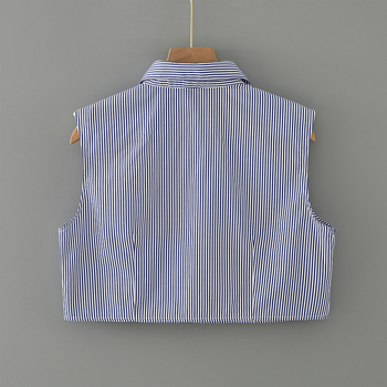 Csíkos kötött felső dekoratív mesterséges gallérral • pamut • felnőtteknek • Tavasz 2023 • Spot