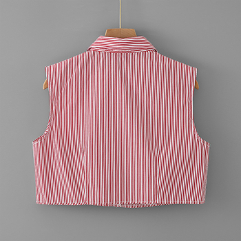 Csíkos kötött felső dekoratív mesterséges gallérral • pamut • felnőtteknek • Tavasz 2023 • Spot