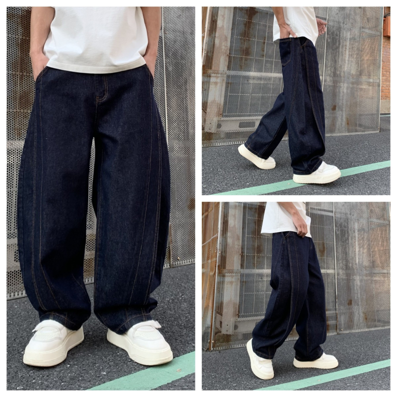 Traperice, ravne kroja, bočni topstitching detalj, niski struk, zip, pamuk denim, pranje vodom