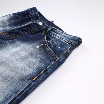 Muške slim-fit džins šorc, niski struk, 95% pamuka s mikroelastičnošću, otrgani rub