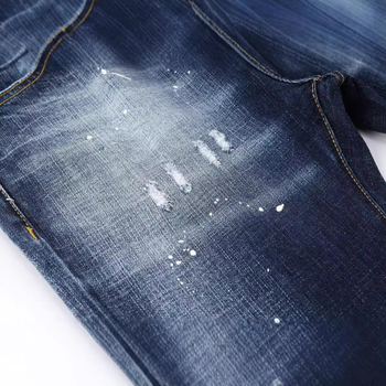 Muške slim-fit džins šorc, niski struk, 95% pamuka s mikroelastičnošću, otrgani rub