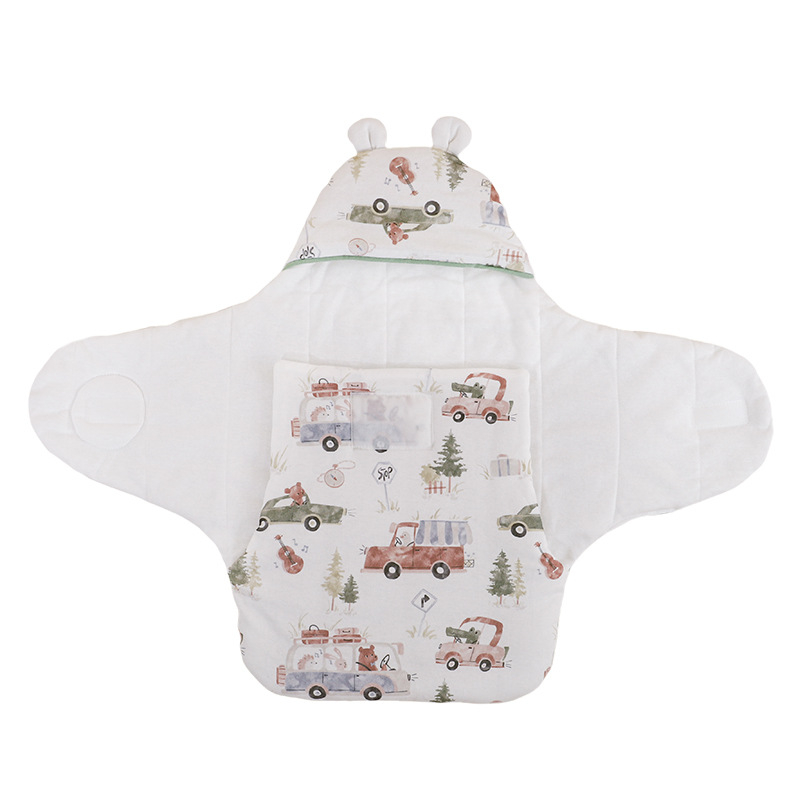 Újszülött hálózsák ölelésvédő dizájnnal, 100% pamut, legfeljebb 0,5 kg, rajzfilm-stílus, testreszabás elérhető