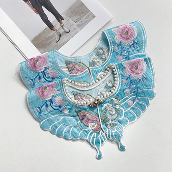 Odvojivi ovratnik za Hanfu s dvostrukim slojem, poliester vlakna, uzorak kao na slici, stil Sweet Guofeng, za Hanfu, Tang odijelo i cheongsam, porijeklo Jieyang Guangdong, jesen 2023