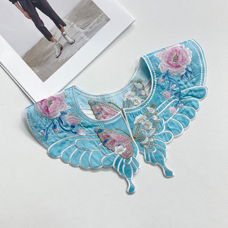 Odvojivi ovratnik za Hanfu s dvostrukim slojem, poliester vlakna, uzorak kao na slici, stil Sweet Guofeng, za Hanfu, Tang odijelo i cheongsam, porijeklo Jieyang Guangdong, jesen 2023