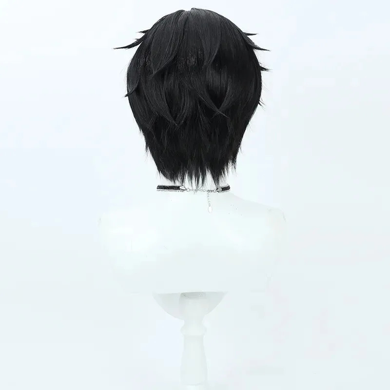 Cosplay paróka férfiaknak, rövid egyenes haj, DM-180 modell, anyag: magas hőálló vezeték, festhető és göndöríthető