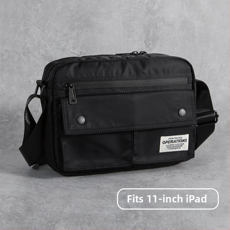 Muška crossbody torba - Urbani minimalistički stil, Oxford tkanina, Vertikalni kvadratni oblik, Zip zatvaranje, Unutarnji džepovi: zip džep, džep za mobitel, džep za identifikaciju