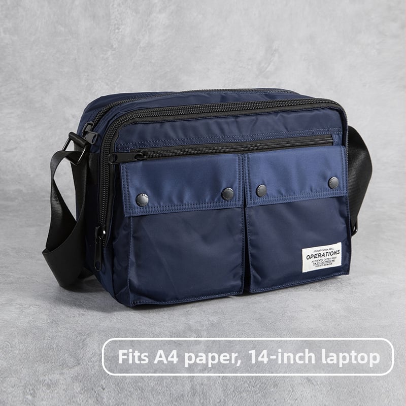 Muška crossbody torba - Urbani minimalistički stil, Oxford tkanina, Vertikalni kvadratni oblik, Zip zatvaranje, Unutarnji džepovi: zip džep, džep za mobitel, džep za identifikaciju