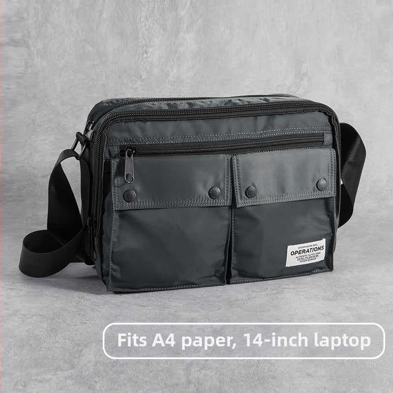 Muška crossbody torba - Urbani minimalistički stil, Oxford tkanina, Vertikalni kvadratni oblik, Zip zatvaranje, Unutarnji džepovi: zip džep, džep za mobitel, džep za identifikaciju