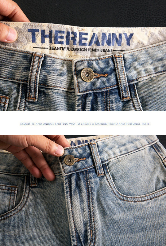 Traperice, uskog kroja, srednje visine struka, zip zatvarač, 70% poliester, ispranog izgleda