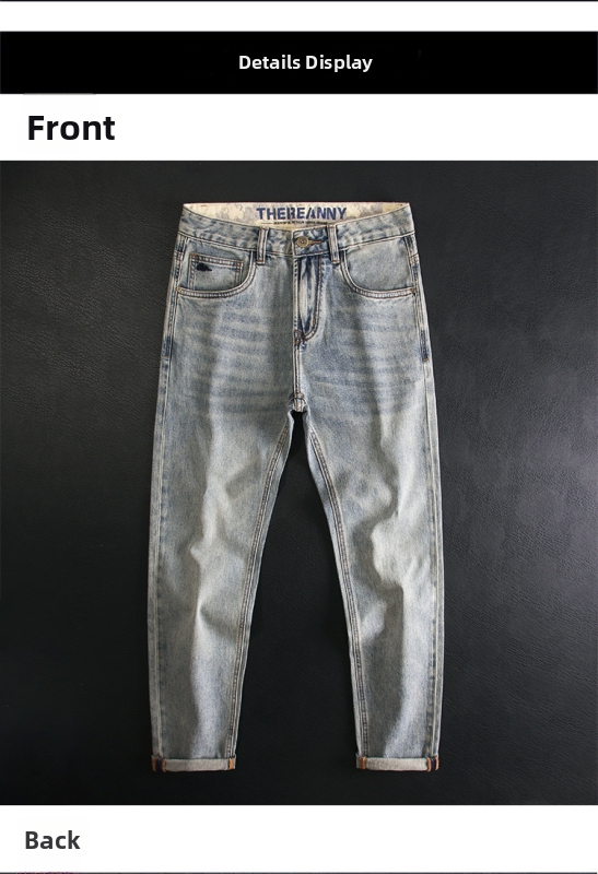 Traperice, uskog kroja, srednje visine struka, zip zatvarač, 70% poliester, ispranog izgleda