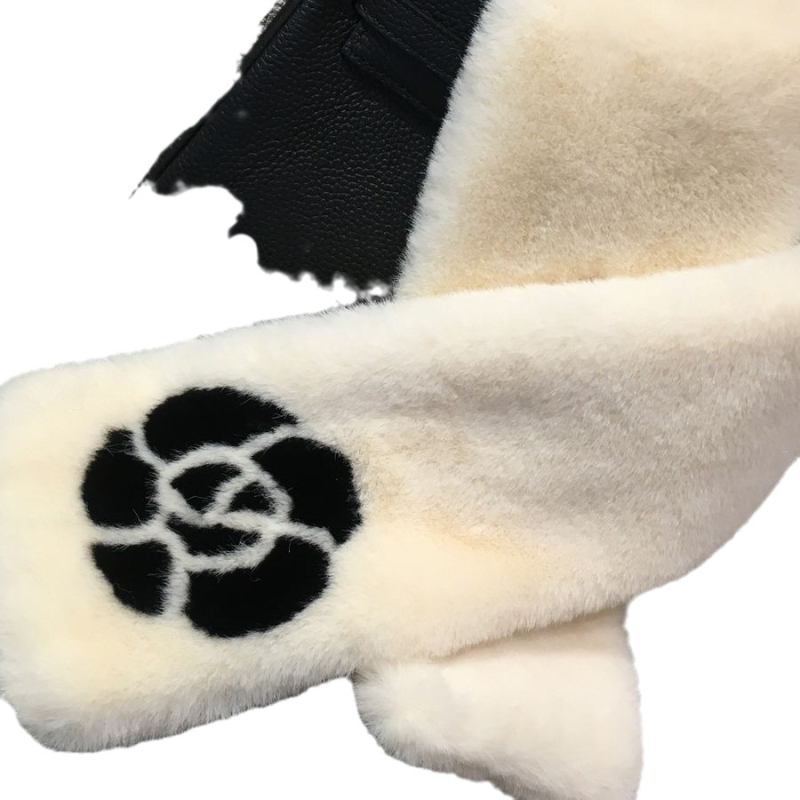 Шал в корейски стил, изкуствена козина на зайче Rex, с мотив камелия, warp-knit, топъл за зимата