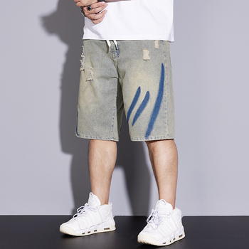 Muške traper kratke hlače, srednja struka, labav kroj, denim s 75% elastana