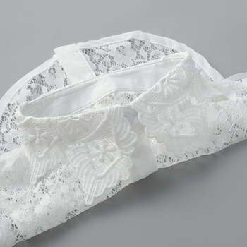 Prorezani čipkasti ovratnik za žensku bluzu, poliester-svilena tkanina, podstava poliester, korejski stil, ljeto 2024