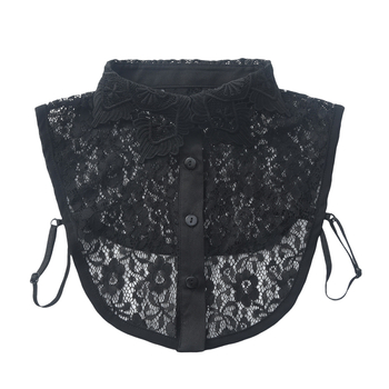 Prorezani čipkasti ovratnik za žensku bluzu, poliester-svilena tkanina, podstava poliester, korejski stil, ljeto 2024