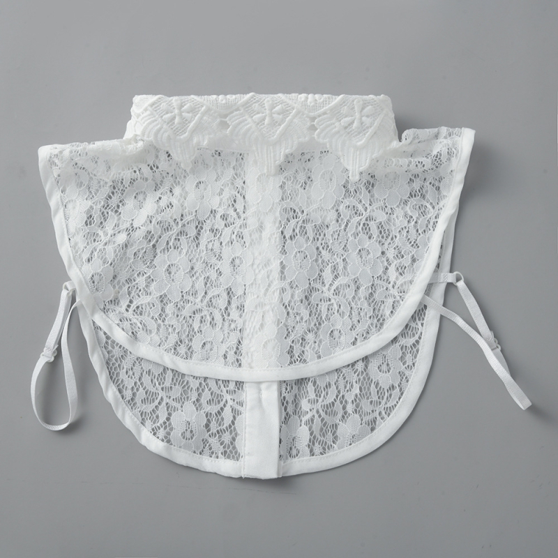 Prorezani čipkasti ovratnik za žensku bluzu, poliester-svilena tkanina, podstava poliester, korejski stil, ljeto 2024