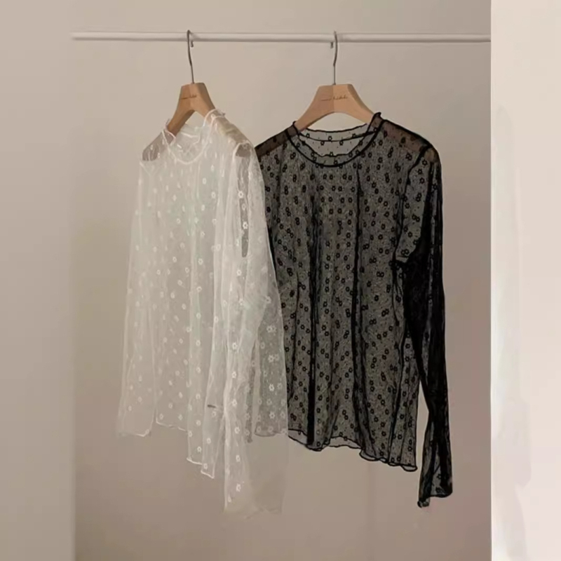 Női hosszú ujjú felső kerek nyakkal, egyszínű, slim szabású, pulóver-stílus, spandex anyag