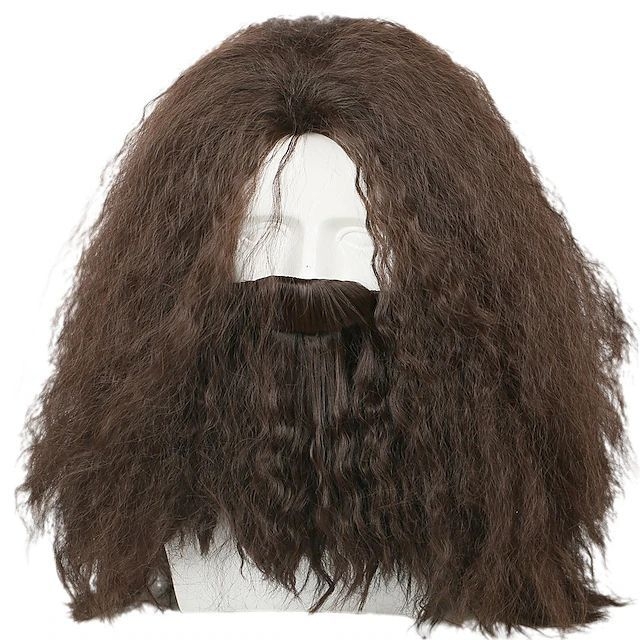 Férfi cosplay paróka, modell YN586, hőálló szálak, közepes–hosszú göndör haj, festhető és göndöríthető, hőálló.