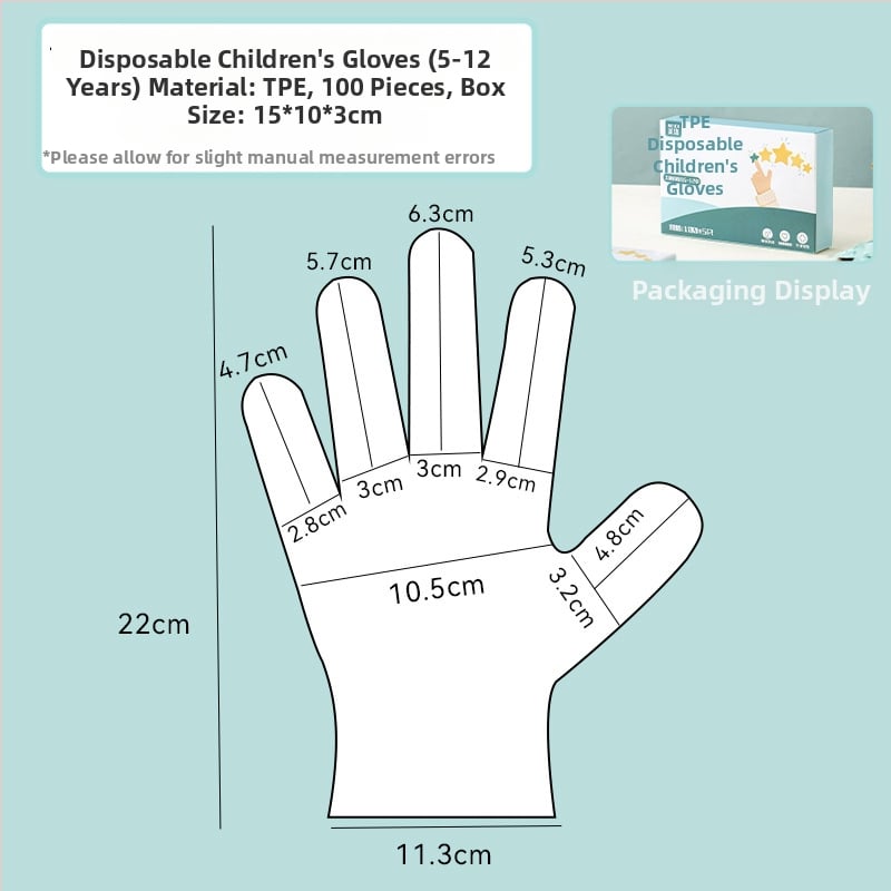 Mănuși TPE de unică folosință, de calitate alimentară, impermeabile, anti-alunecare, transparente, subțiri 0,05–0,1 mm (pentru catering, bucătărie, gătit și uz casnic)