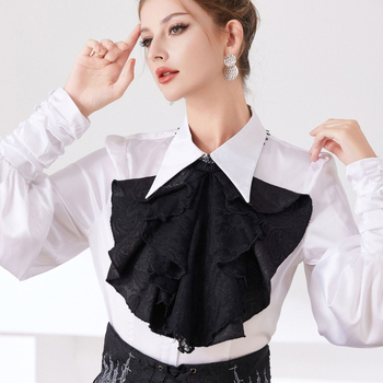 Chiffon vékony ing-nyak kendő, palota stílus, egyszínű minta, bélés chiffon, őszi 2025