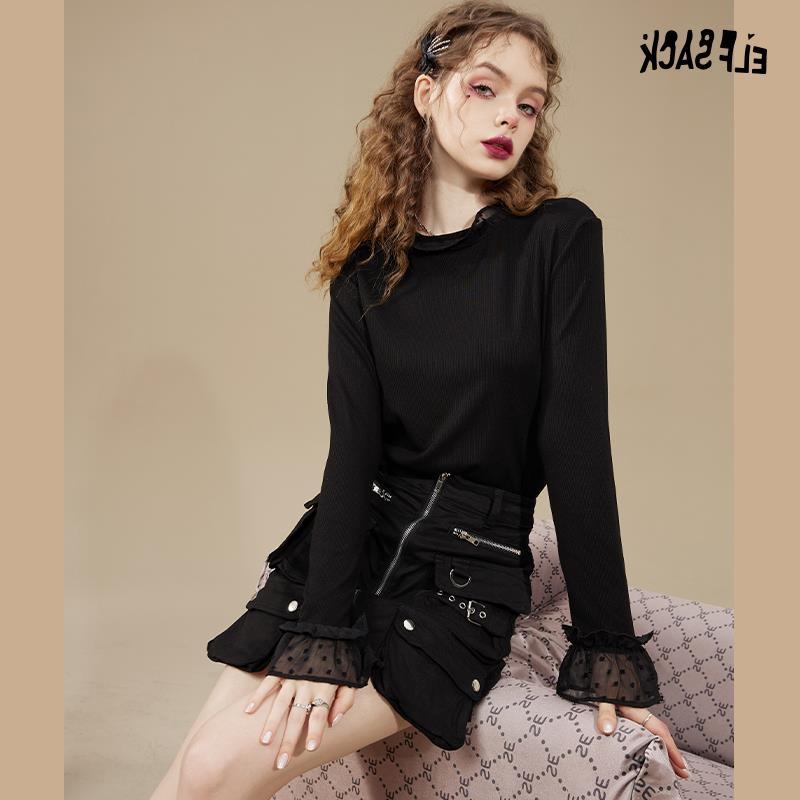 Tricou femei cu glugă și dantelă, mânecă lungă, guler rotund, material poliester 80-90%, toamnă 2025, stil de relax japonez-coreean