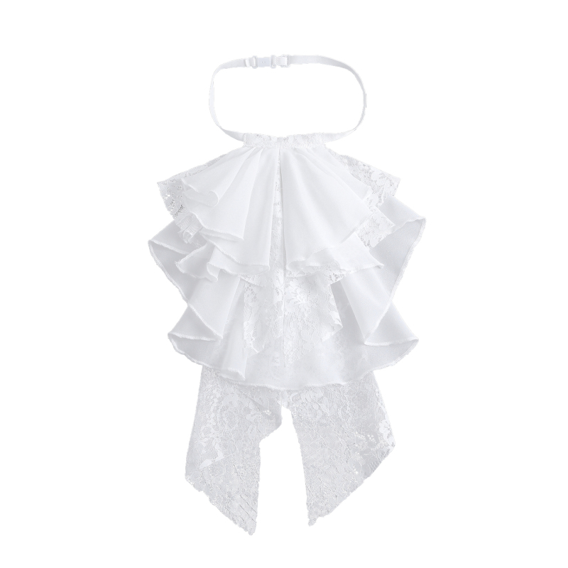 Fular Lolita dantelat, unisex, accesoriu pentru gât în stil palat, material poliester, căptușeală poliester, model dantelat simplu, pentru adulți